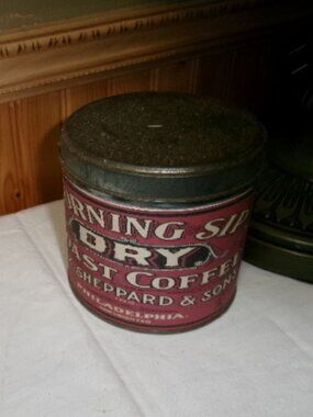 Vtg Morning Sip Dry Roast coffee Philadelphia tin lid